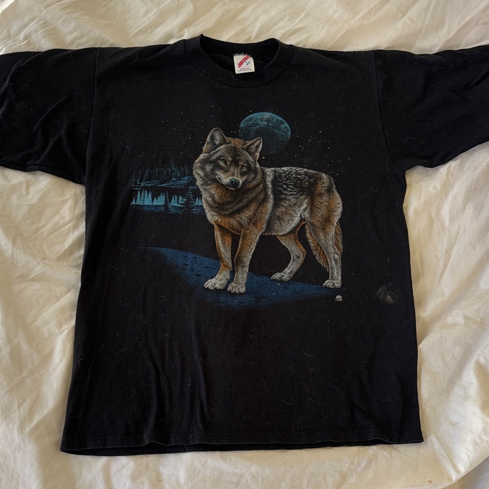 Jerzees Black Wolf Graphic Tee